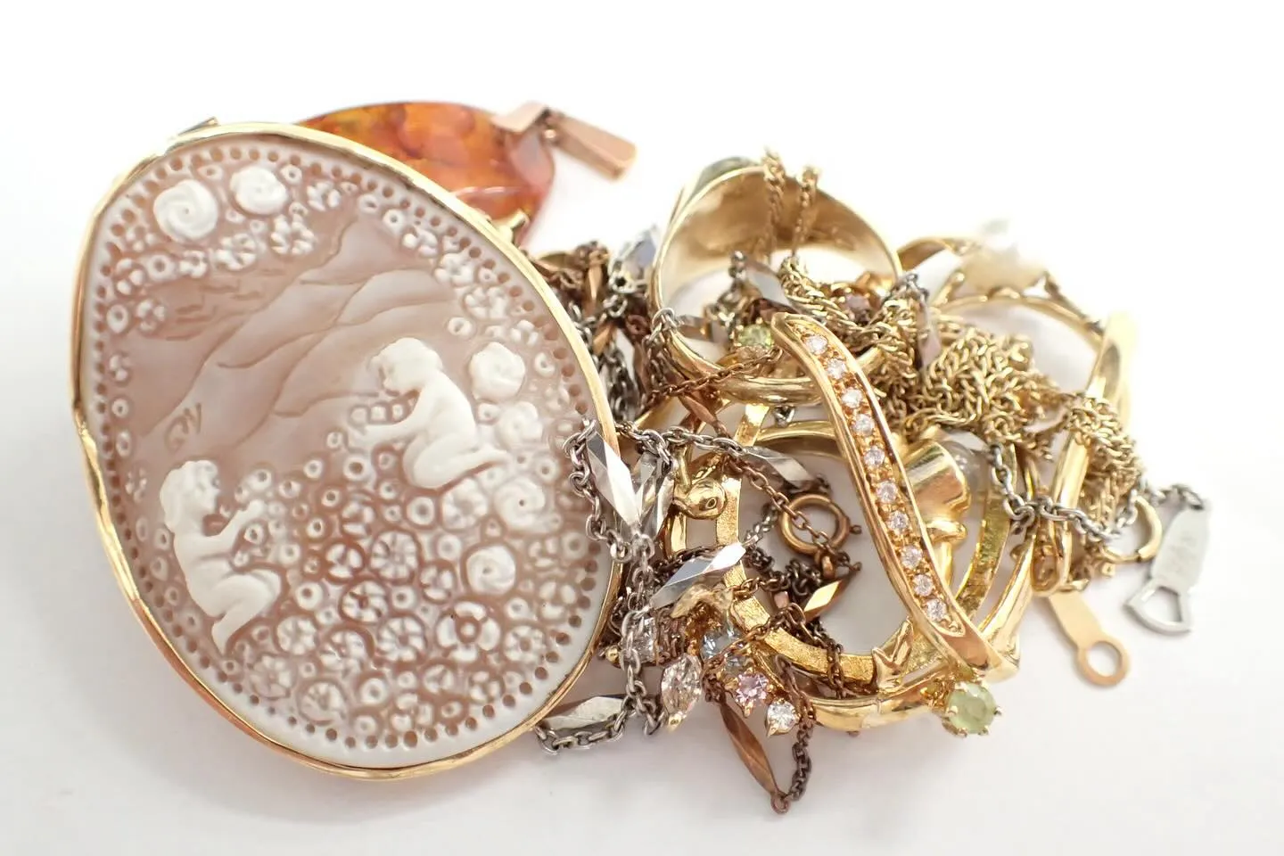 貴金属ジュエリー宝石金プラチナダイヤカメオ18金Pt900 ...