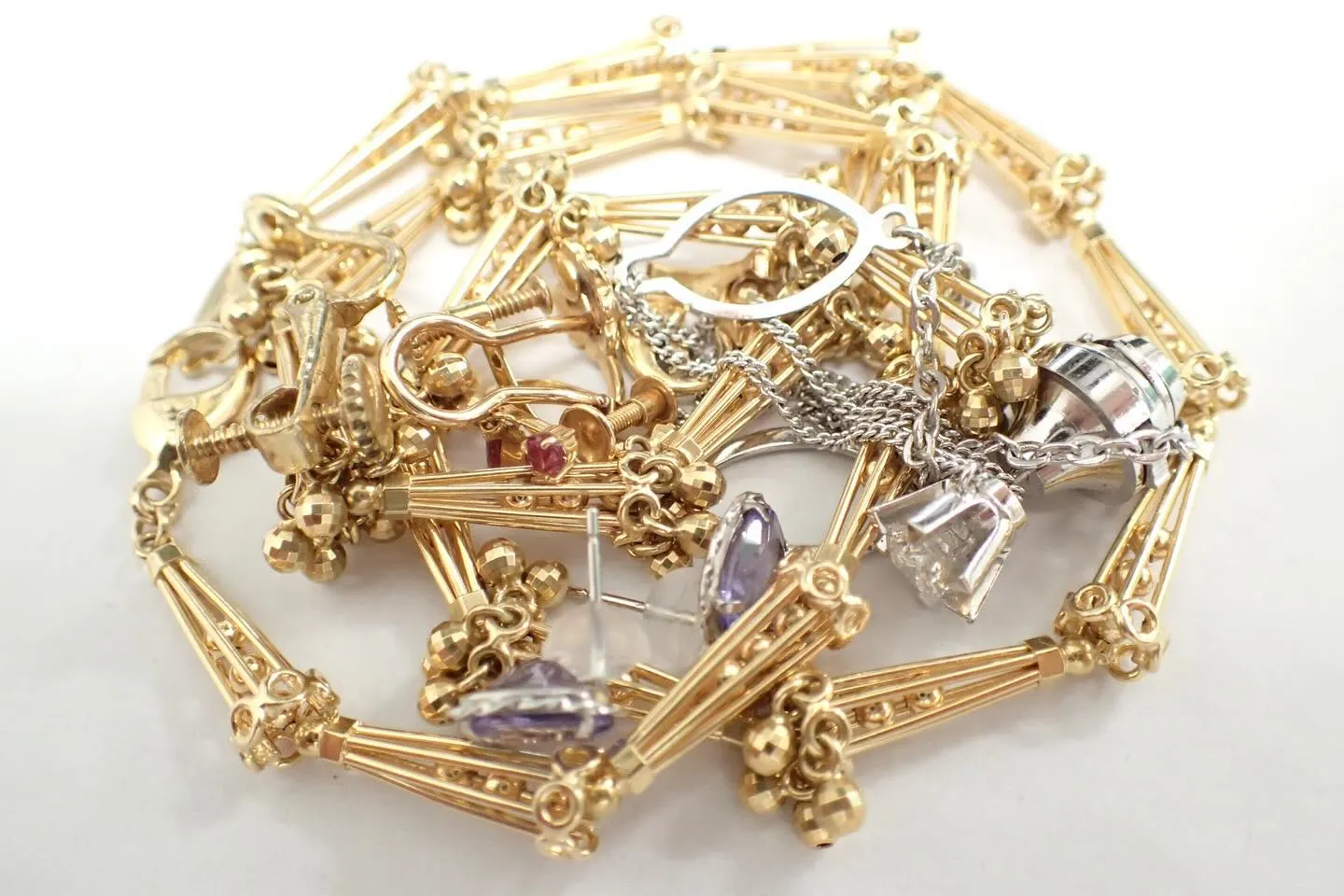 貴金属ジュエリー宝石金プラチナダイヤタンザナイト18金Pt9...