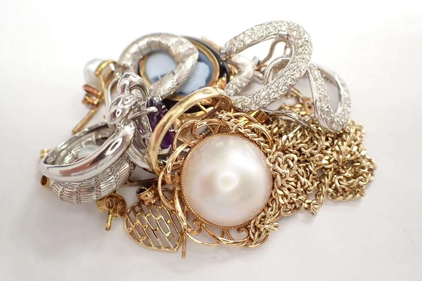 貴金属ジュエリー宝石金プラチナダイヤ真珠パールカメオK18P...