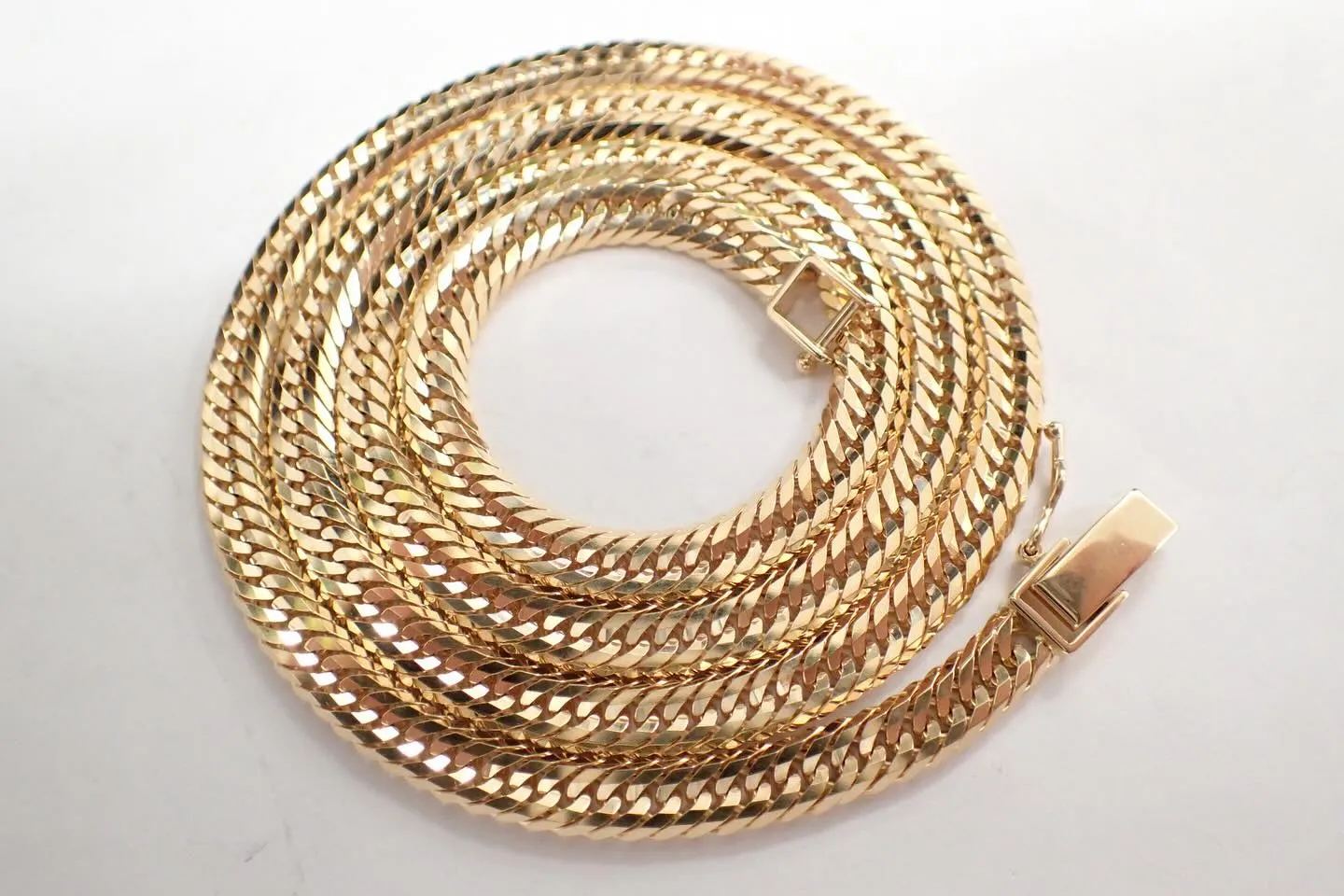 貴金属ジュエリー宝石18金K18製の12面トリプル喜平ネック...