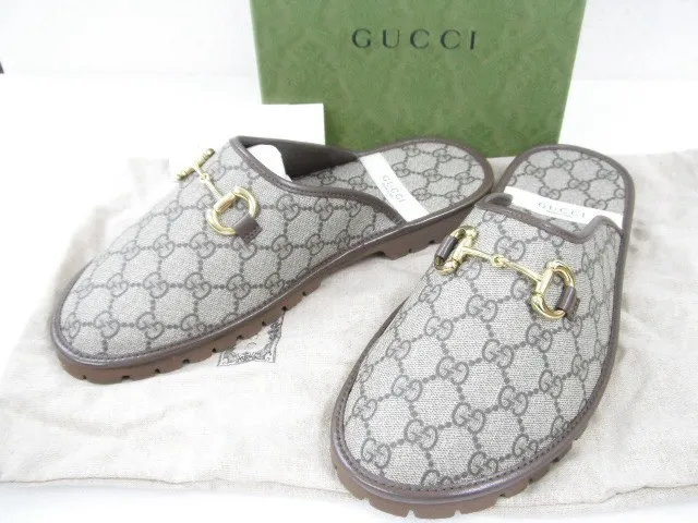 GUCCIグッチの靴GGスプリームホースビット金具サンダルス...